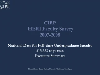 CIRP  HERI Faculty Survey  2007-2008
