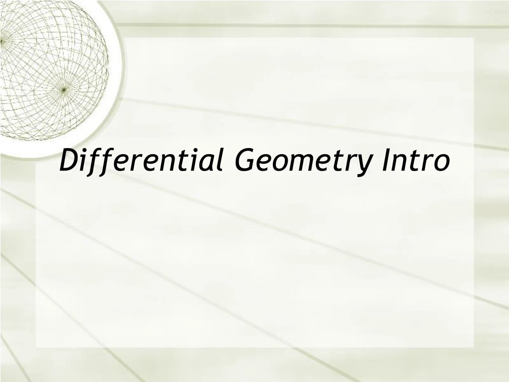 differential geometry intro