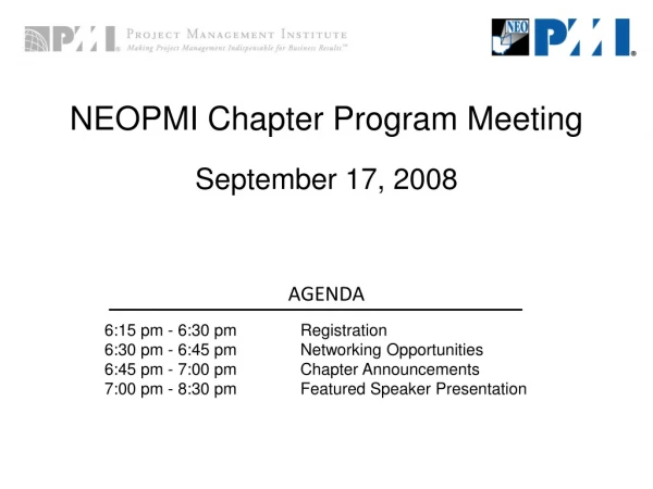 NEOPMI Chapter Program Meeting