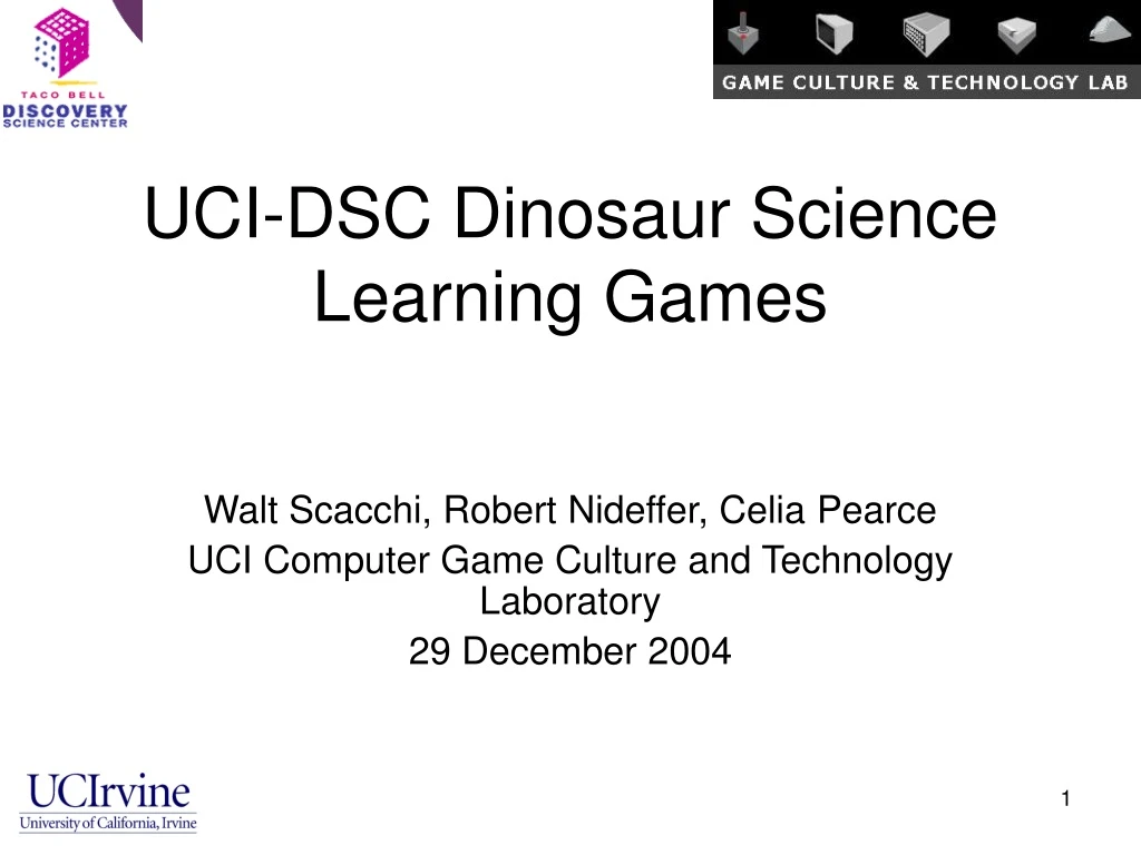 uci dsc dinosaur science learning games