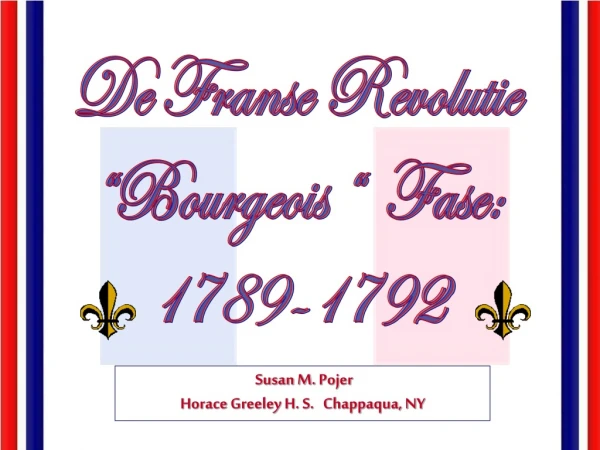 De Franse Revolutie “Bourgeois “  Fase: 1789-1792