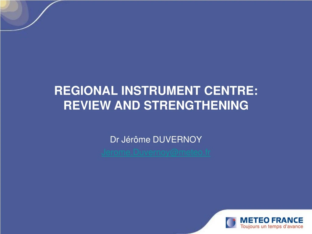 regional instrument centre review and strengthening