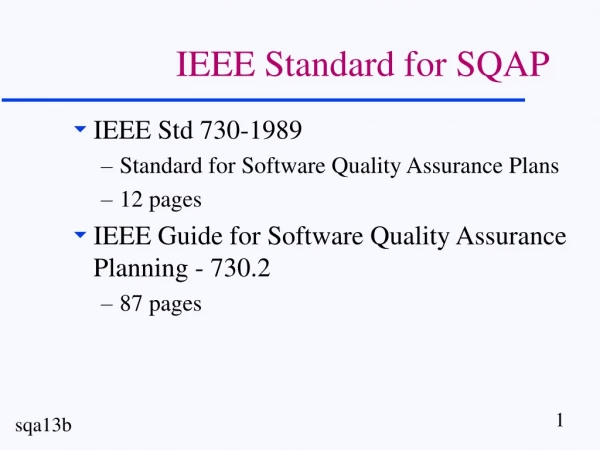 IEEE Standard for SQAP