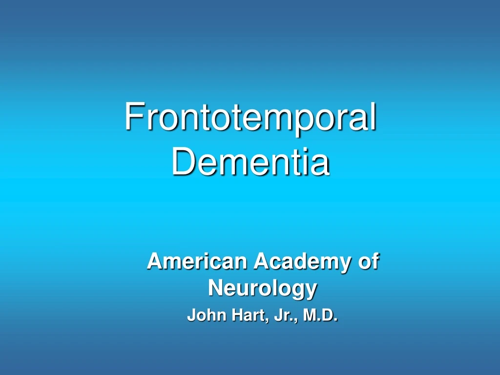 frontotemporal dementia