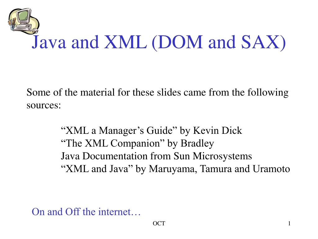 java and xml dom and sax
