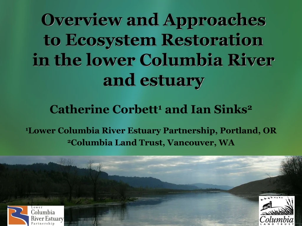 overview and approaches to ecosystem restoration in the lower columbia river and estuary