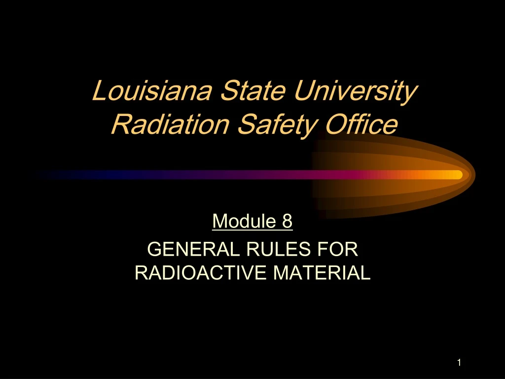 louisiana state university radiation safety office