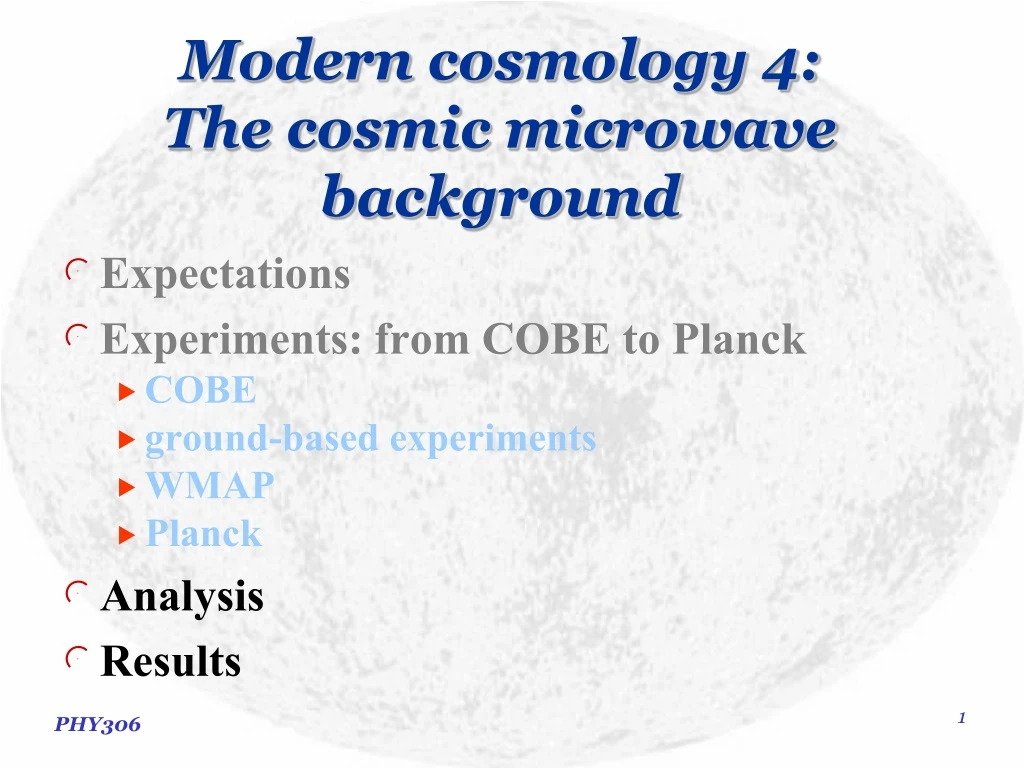 modern cosmology 4 the cosmic microwave background