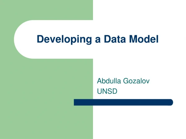 Developing a Data Model