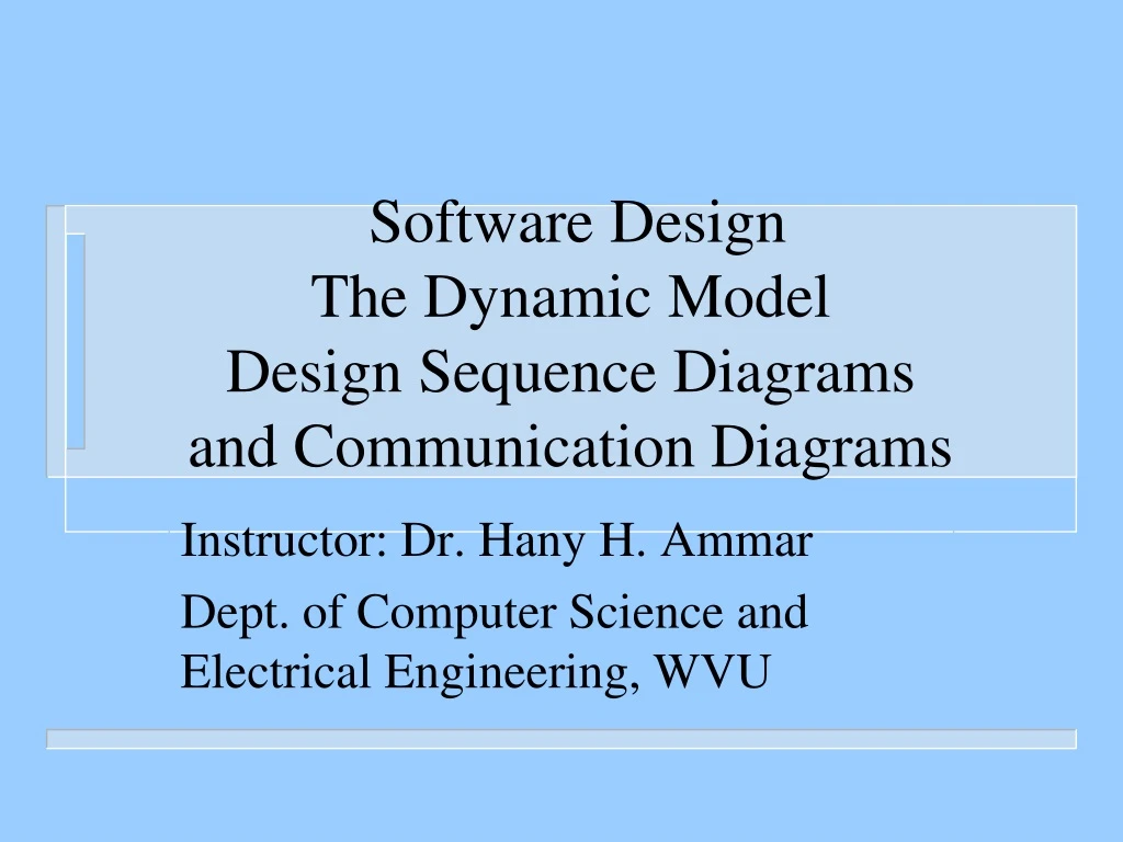 software design the dynamic model design sequence diagrams and communication diagrams