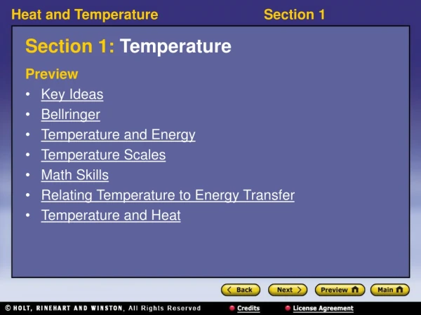 Section 1:  Temperature