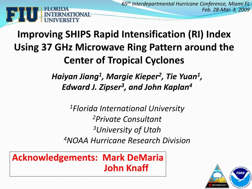 65 th interdepartmental hurricane conference