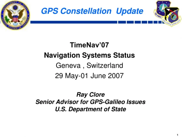 GPS Constellation  Update