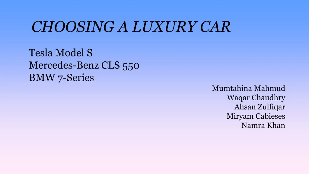 choosing a luxury car
