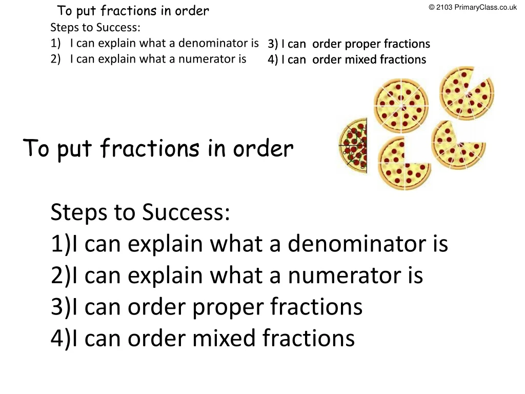 to put fractions in order