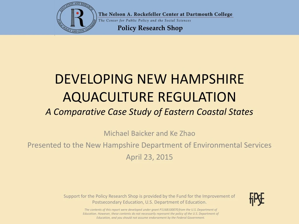 developing new hampshire aquaculture regulation a comparative case study of eastern coastal states