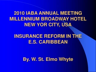 Insurance Reform in the Caribbean: Challenges and Progress - slide 1
