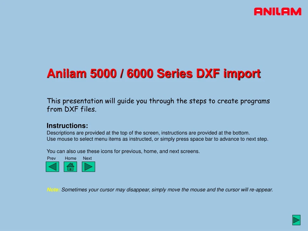 anilam 5000 6000 series dxf import