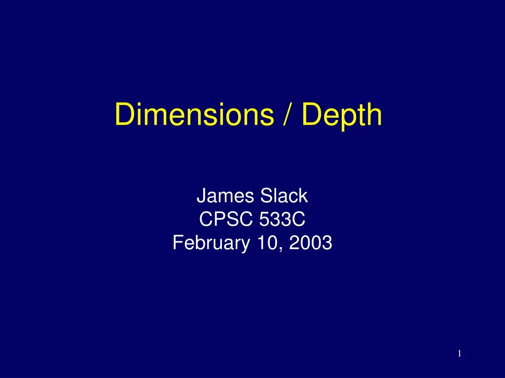 dimensions depth