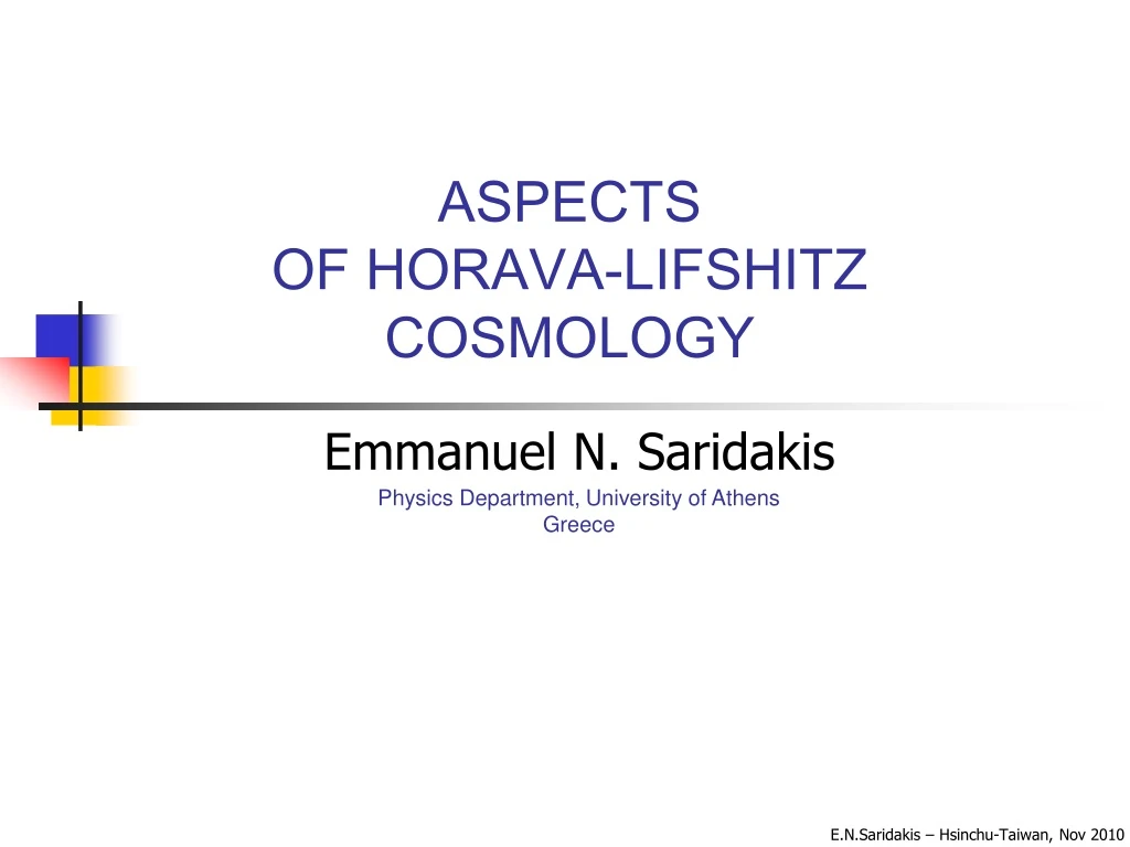 aspects of horava lifshitz cosmology