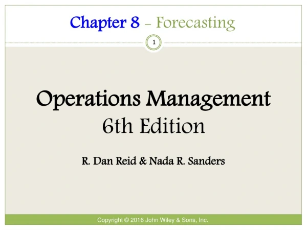 Chapter 8  - Forecasting