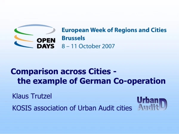 Comparison across cities – the example of German co-operation