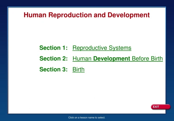 Section 1:    Reproductive Systems