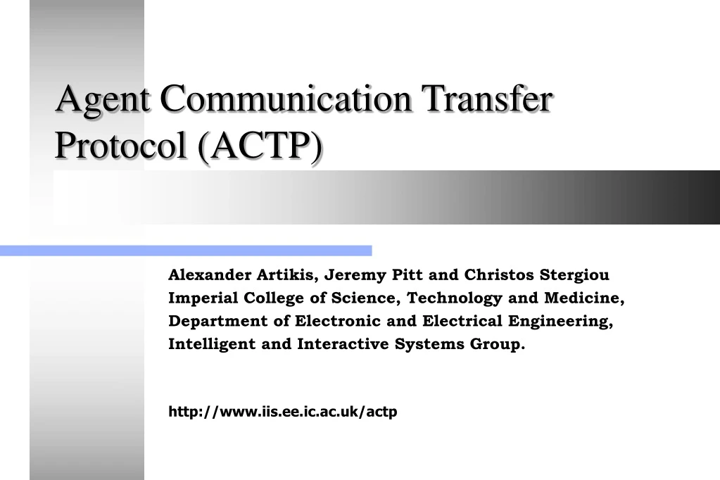 agent communication transfer protocol actp