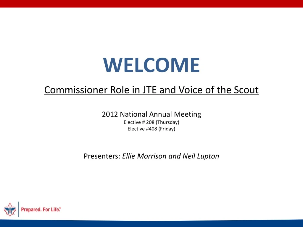 welcome commissioner role in jte and voice