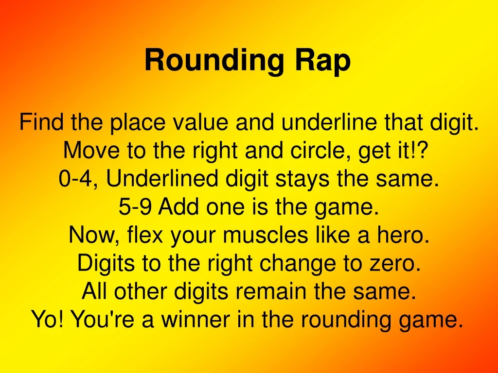 rounding rap find the place value and underline