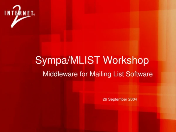 Sympa/MLIST Workshop