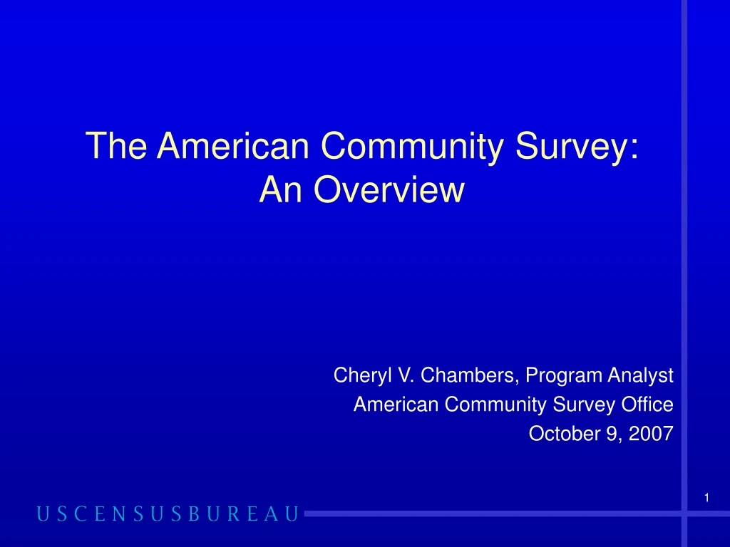 the american community survey an overview