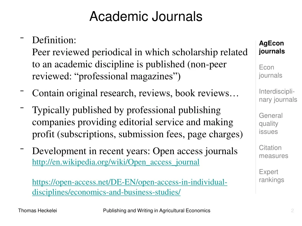 academic journals