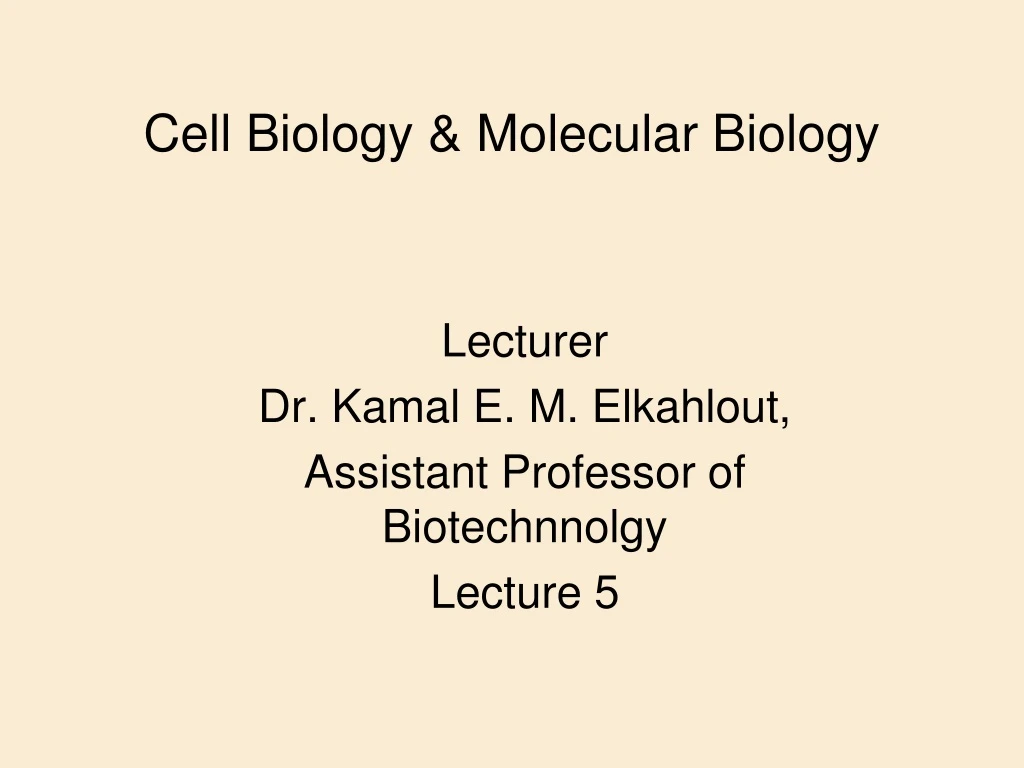 cell biology molecular biology
