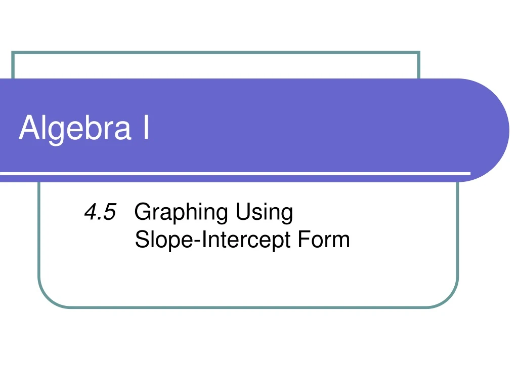 algebra i