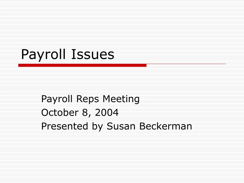 payroll issues