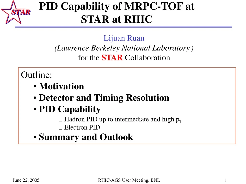 pid capability of mrpc tof at star at rhic