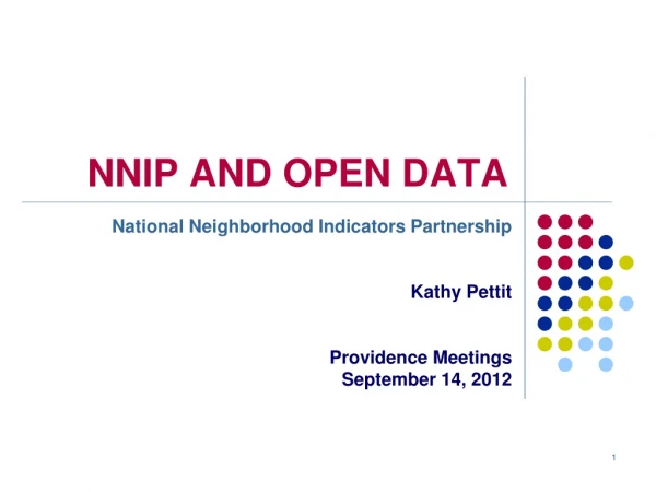 NNIP AND OPEN DATA