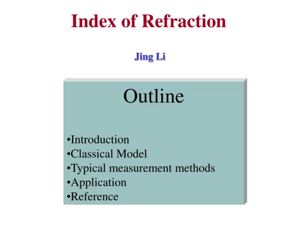 Index of Refraction