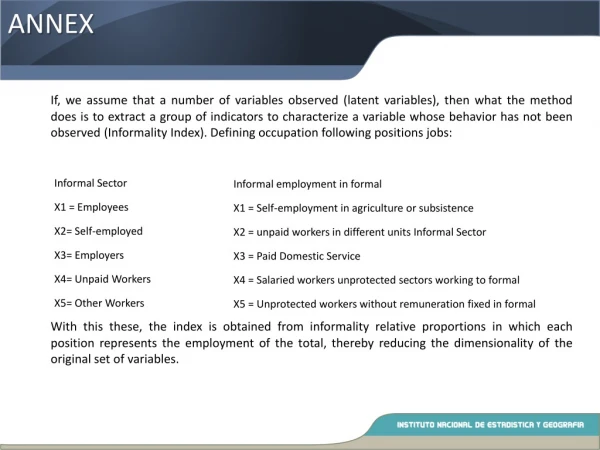 Informal Sector X1 =  Employees  X2= Self-employed  X3= Employers  X4= Unpaid Workers