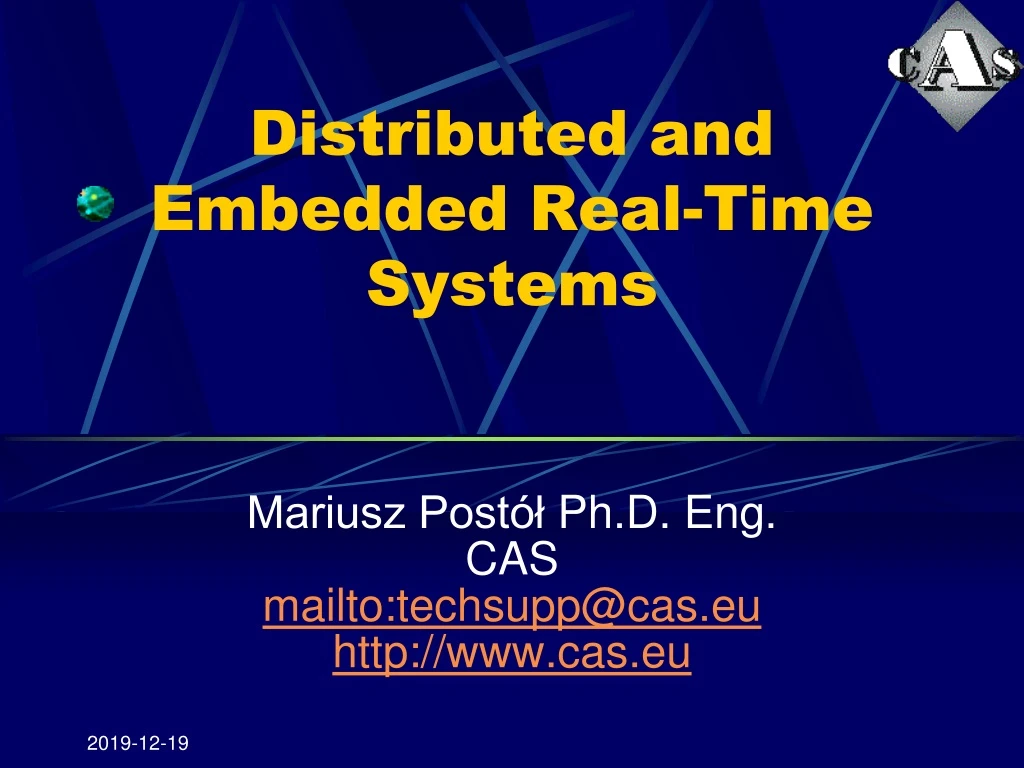 distributed and embedded real time systems