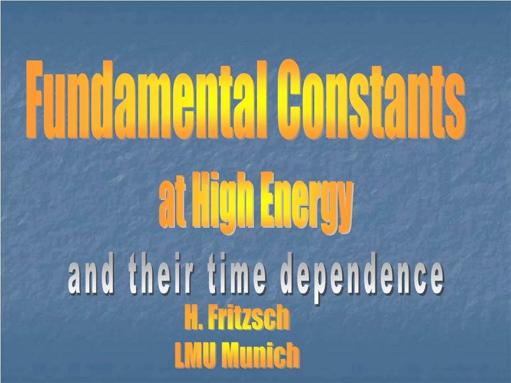 fundamental constants