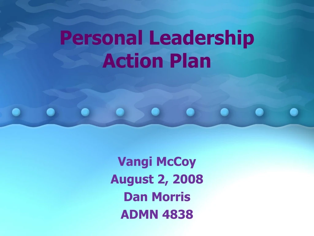 personal leadership action plan