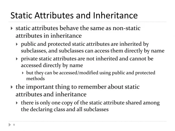 Static Attributes and Inheritance
