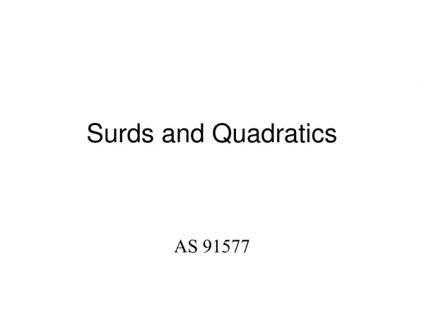 Surds and Quadratics