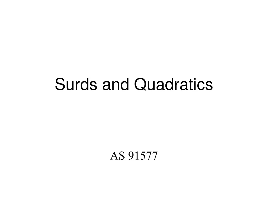 surds and quadratics