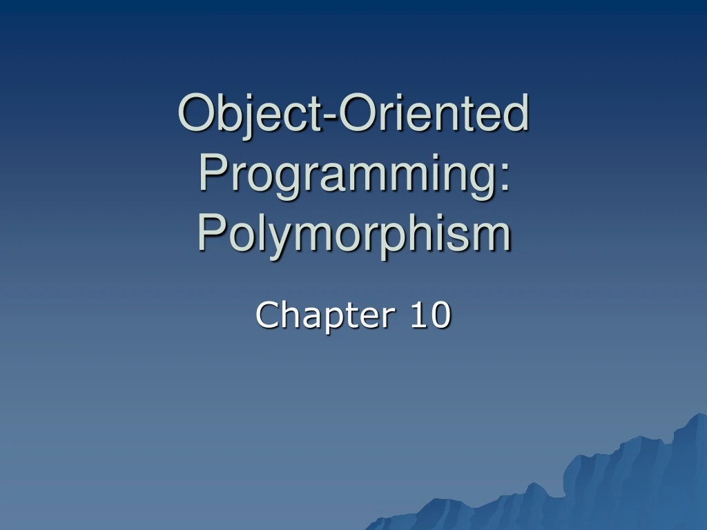 object oriented programming polymorphism