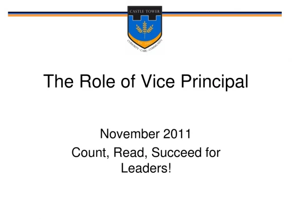 The Role of Vice Principal