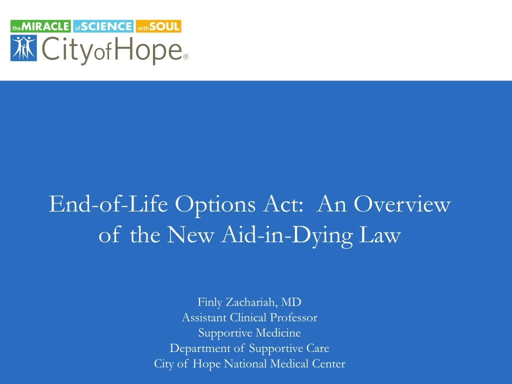 end of life options act an overview