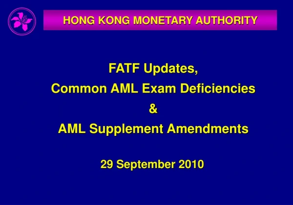 HONG KONG MONETARY AUTHORITY